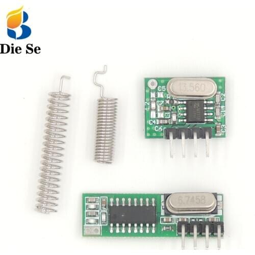433Mhz RF Transmitter and Receiver Module with antenna for Arduino DIY kit 433Mhz Remote controls Superheterodyne RF 2CH