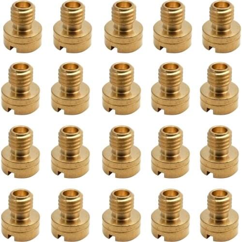 Set of 20pcs Carburetor Brass Main Jets 8mm Head With M5 Thread for Mikuni Carb N100.604 VM22/24/26 Motorcycle TTR FZR