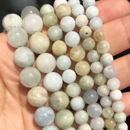 Natural Beryls Green Amazonite Gem Stone Beads for Jewelry Making Round Loose Spacer Bead DIY Bracelet Accessories 15'' 6 8 10mm