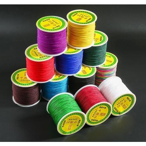 100 Meter/Roll 1mm Nylon Cord Thread Chinese Knot Macrame Cord Bracelet Braided String DIY Beading String Tassels Handmade