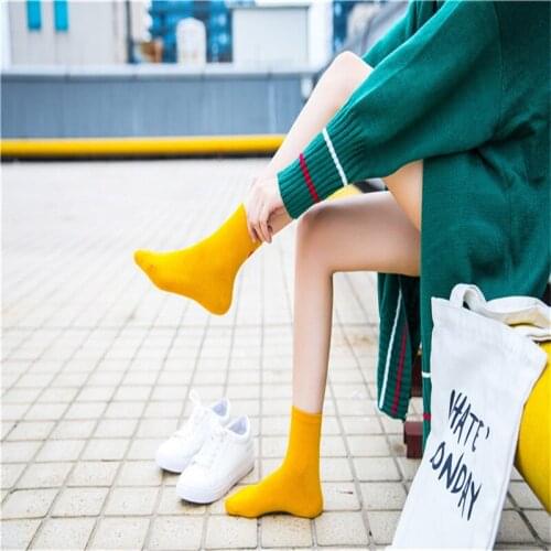 12 Pairs Red Heart Cute College Wind Simple Basic Fresh Female Socks Warm Comfortable Cotton Spring And Summer Hot Sale