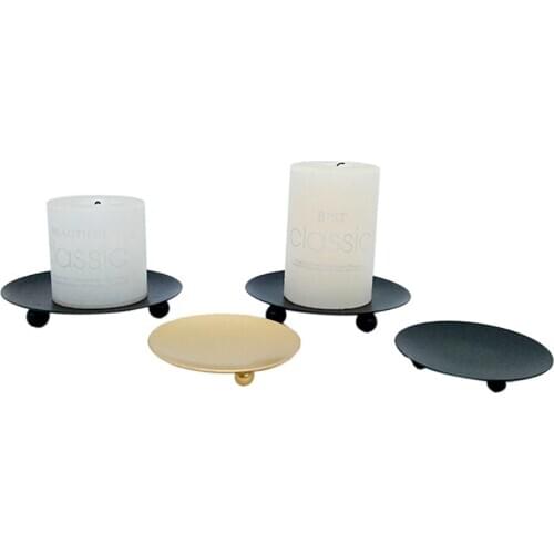 Newest Arrival Nordic Style Candle Holder Round Stable Iron Candle Stand Suitable for Table Decoration