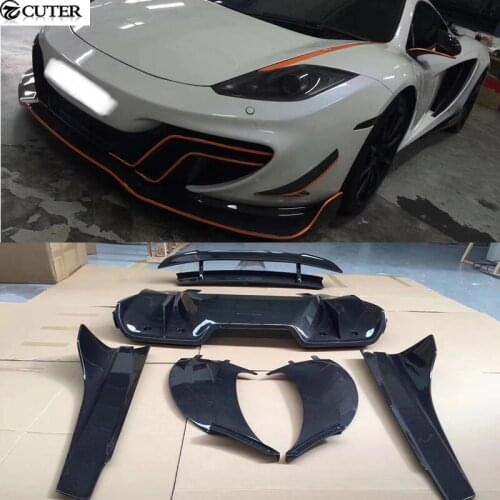 MP4 12C 650S DMC style Carbon fiber FRP front bumper lip rear diffuser side skirts rear spoiler for McLaren MP4 12C 650S