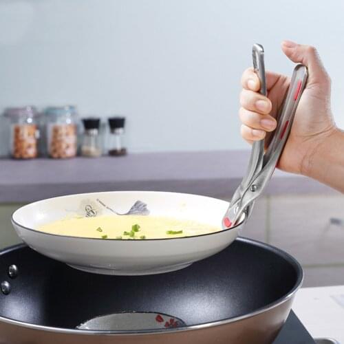 Hot Plate Gripper Stainless Steel Bowl Clip Dish Pan Cooking Retriever Tongs Home Anti Scalding Kitchen Tools Portable Ergonomic