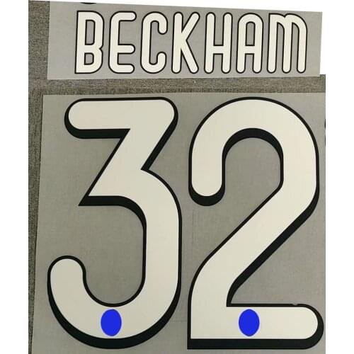 Retro 2009-2010 #32 BECKHAM Nameset Customize Any Name Number Printing Soccer Patch Badge