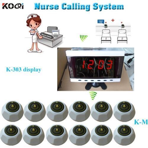 Cheapest Hospital wireless nurse call system 1 counter receiver K-303 with 12 room bed button for child/elder people