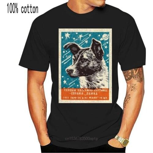 Soviet Space dog T shirt Laika men t shirt