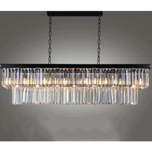 Modern Rectangle crystal Chandeliers Lamp Living room bedroom Chandeliers lights fixtures lighting