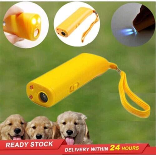 Boxed non-battery ultrasonic dog repeller dog training device barking dog LED flashlight 3 in 1 anti-barking ultrasonic
