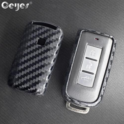 Ceyes Auto Smart Protection Remote Key Covers Shell Case For Mitsubishi Outlander Lancer 10 Pajero Sport ASX Car Styling Sticker