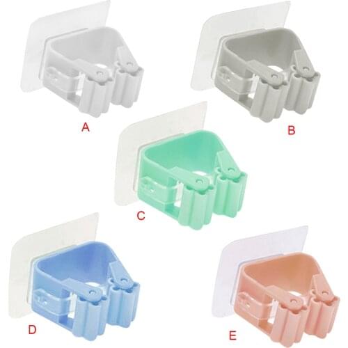 Punch-free Mop Clip Bathroom Broom Hanger Multifunction Household Hole Free Mop Clip