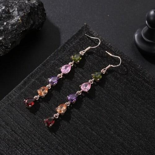 HUAMI Hight Quality Dangle Drop Earrings for Women Fine Jewelry Fashion Three Style Long Earrings Gift Sister Aretes de mujer