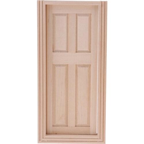 1/12 Dollhouse Miniature Wooden External 4-Pane Unpainted DIY Accessories