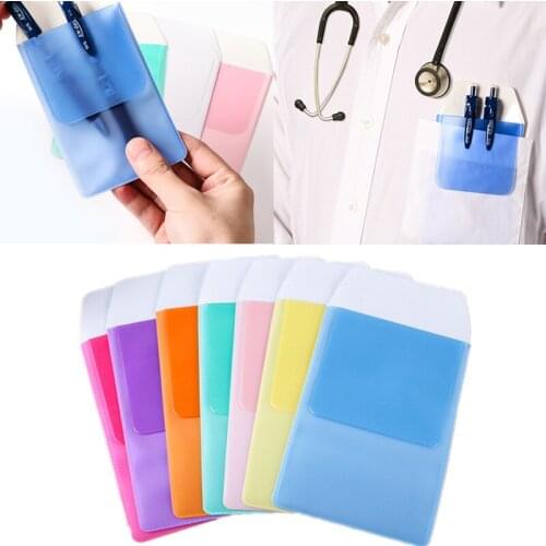 1/3PCs New Colorful PVC Pocket Protector Leak-Proof Pen Pouch Holders Doctors Nurses Bag for Pen Leaks Office Hospital Supplies