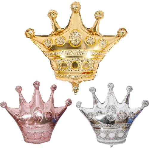 1Pcs Large Gold Crown Balloon Princess Prince Crown Foil Balloons For Happy Birthday Wedding Prom Party Decoration Baby Kids Toy