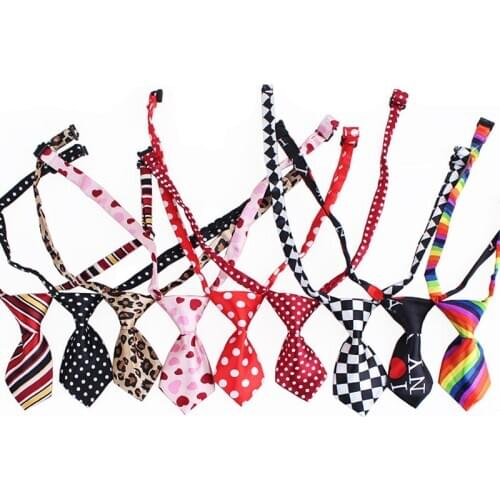 1pc Dog Cat Striped Bow Tie Adjustable Bowtie Collar Pet Adjustable Neck Tie Collar Dog Necktie Random Color