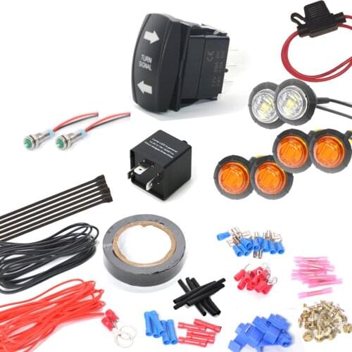 12V Universal For SXS ATV UTV Street Legal SXS 3/4" LED Turn Signal Street legal Kit w/Rocker Switch for Polaris Rzr Ranger