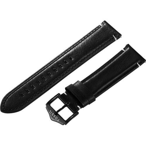 22mm Leather Black/brown Watchband For Fossil Watch Strap Quick Release Watch Band Replacement Watch Strap Watch Accessories