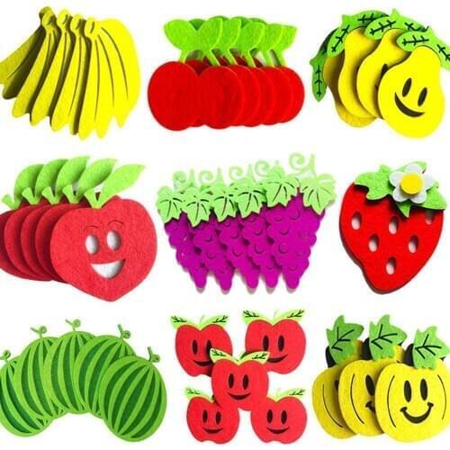 45Pcs Strawberry Banana Fruit Wall Felt Stickers DIY Craft Children Room Decor