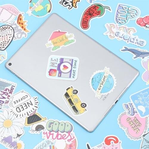 50Pcs/Set Waterproof Vinyl Stickers Inspirational Phrases Scrapbooking Material Graffiti Supplies for Craft Notebook Wall Decal