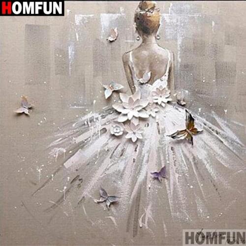 HOMFUN Full Square/Round Drill 5D DIY Diamond Painting "Girl back view" Embroidery Cross Stitch 5D Home Decor A08045