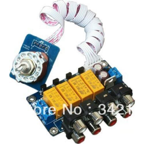 Free Shipping! Four audio source selector switch board + switch + cable finished board