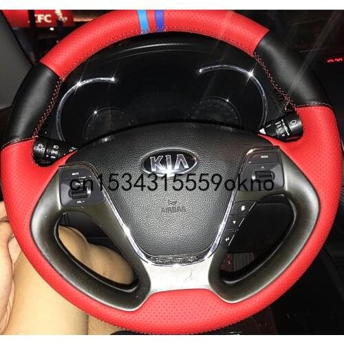 Car Steering Wheel Cover For KIA Kx2 KX3 KX4 KX5 Carens Forte Cerato Interior Accessories DIY Leather