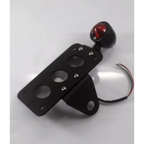 Black Bullet Side Mount Tail Light For Honda Kawasaki Suzuki Yamaha Harley Rat
