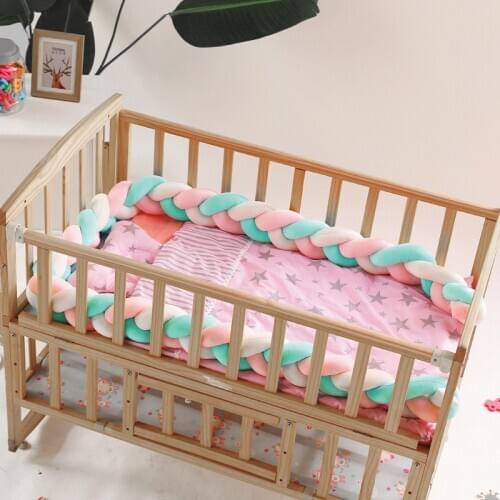 3M Length Baby Bumper Snake Safe Anti-collision Crib Bumper Soft Knot Pad Cushion Nursery Cradle Decor