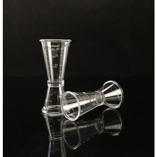 1/2 Pcs Double Clear Jigger Ounce Cup Plastic Resin Milk Tea Coffee Mixing Oz Scale Measuring Cup Home Bar Applies