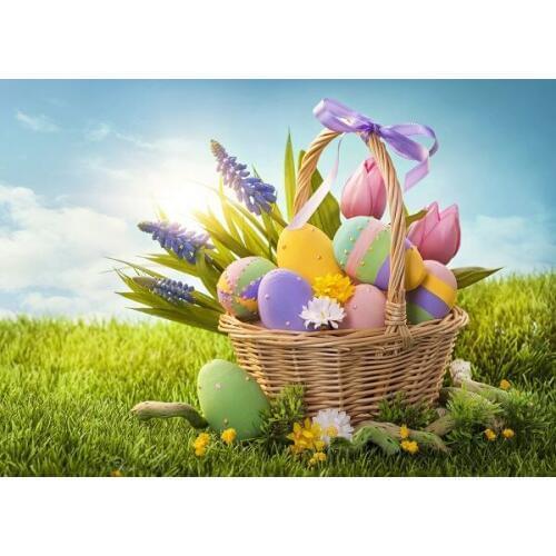 VinylBDS photography background 200CM*150CM New arrival Grass baskets photo studio Easter day zzj15