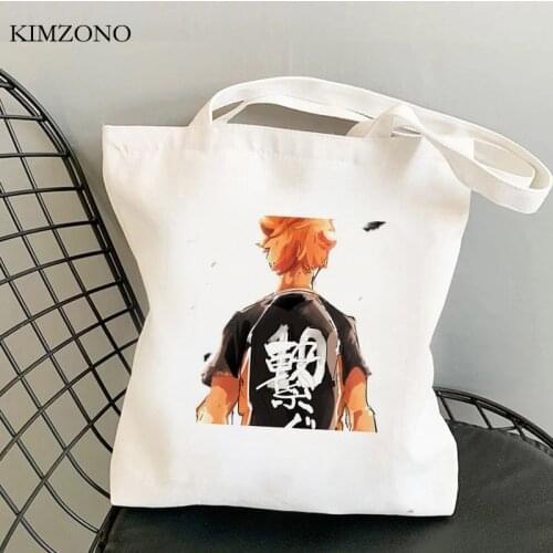 Haikyuu shopping bag cotton reusable eco canvas bag bolsa compra net reciclaje reusable sacolas