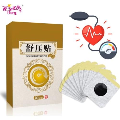 Ifory 10Pcs=1Box Hypertension Patch Chinese Herbal Medical Stickers Reduce High Blood Pressure Medical Plaster Health Care