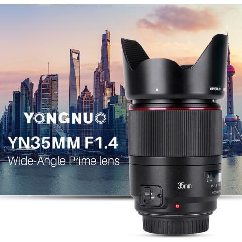 YONGNUO YN35MM F1.4 Wide Angle Lens for Canon 600D 60D 5DII 5D 500D 400D lens for Canon Bright Aperture Prime DSLR Camera Lenses