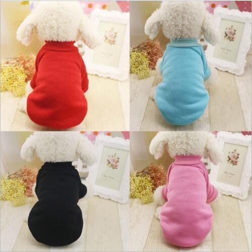 Pet Dog Clothes Solid Color Winter Warm Soft Fur Sweater Sweatshirt York Plush Comfortable Dog Sweater Pet Coat Jacket Clothes