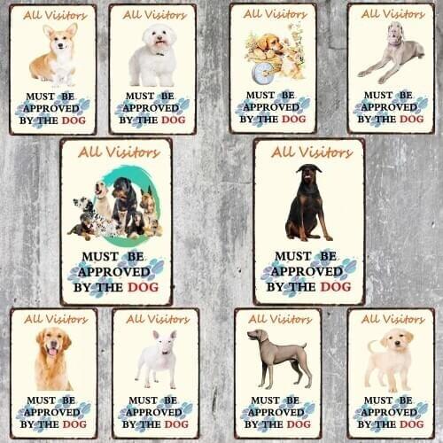 Warning Beware Attack Cat Watch Dog on Duty Pet Metal Plate Wall Pub Restaurant Home Art Decor Iron Poster Cuadros DU-5671A