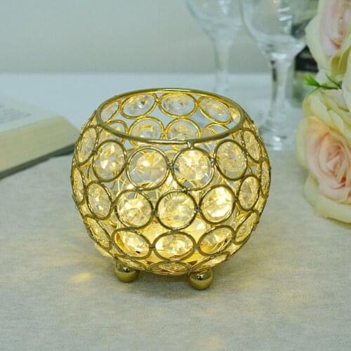 Candle Holders Gold Plated Crystal Candlestick Candle Lantern Candelabra Home Decoration Wedding Party Pencil Container