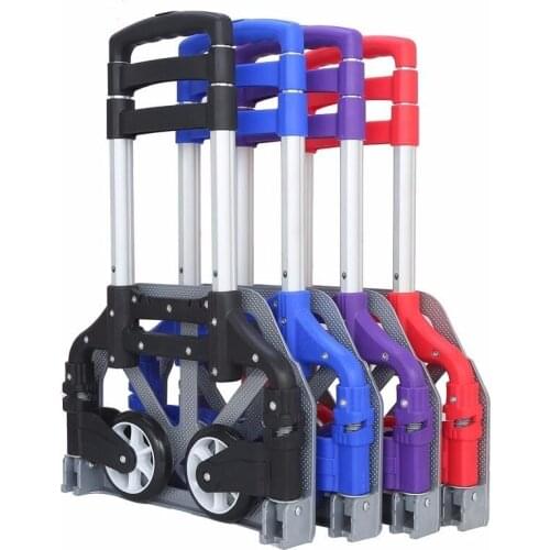 Outdoor Camping Seaside Shopping Aluminum Alloy Portable Trolley Foldable Loader Trailer Telescopic Type Light Luggage Carts