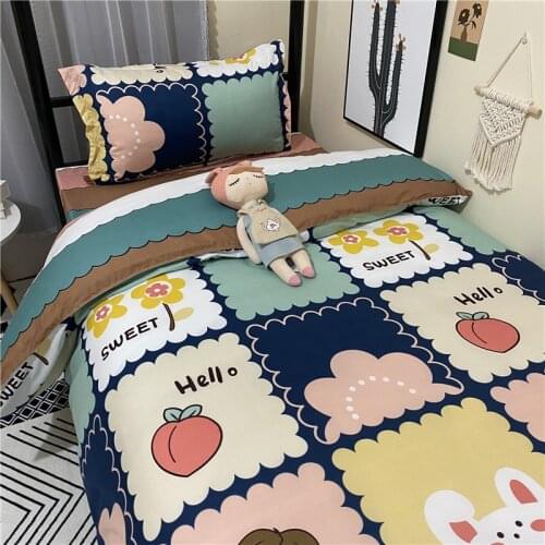 Student Dormitory Bed Three-Piece Single Bed Upper and Lower Bed Bed Sheet Quilt Cover Four-Piece Bedding Full Set 6