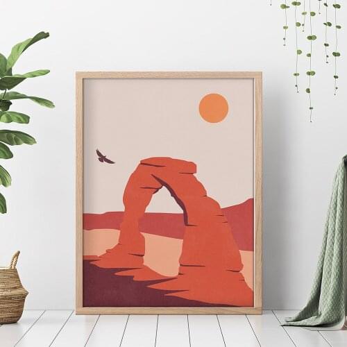 Nordic Retro Tourism City Arches National Park Poster Landscape Wall Art Travel Canvas Painting and Printmaking Home Decoration