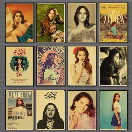 Lana Del Rey Poster Series Vintage Kraft Paper Poster Bar Cafe Home Decorative Painting Wall Sticker