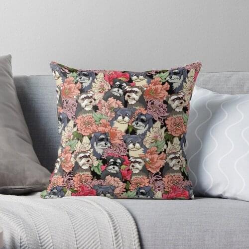 BECAUSE SCHNAUZERS Throw Pillow Cushion Cover Polyester throw pillows case on sofa home living room car seat decor 45x45cm