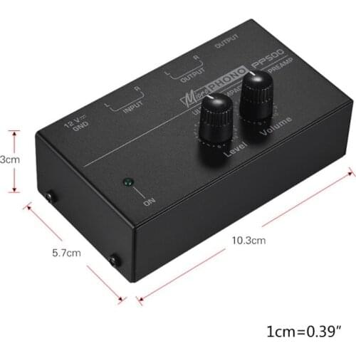 PP500 Phono Preamp Preamplifier with Level Volume Control for LP Vinyl Turntable