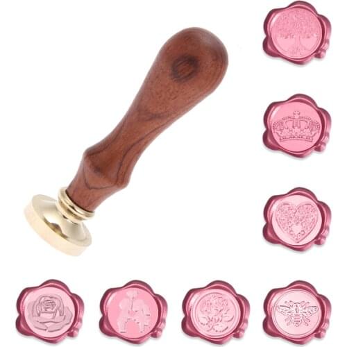 Retro Wax Seal Stamp Antique Wooden Sealing Wax Scrapbooking Stamps DIY Envelope Stamps Craft Wedding Invitations Decorative