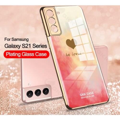 Luxury Plating Case For Samsung Galaxy S21 Plus Ultra 5G Lens Protection Tempered Glass Cover For Samsung S21 Plus Ultra 5G Case