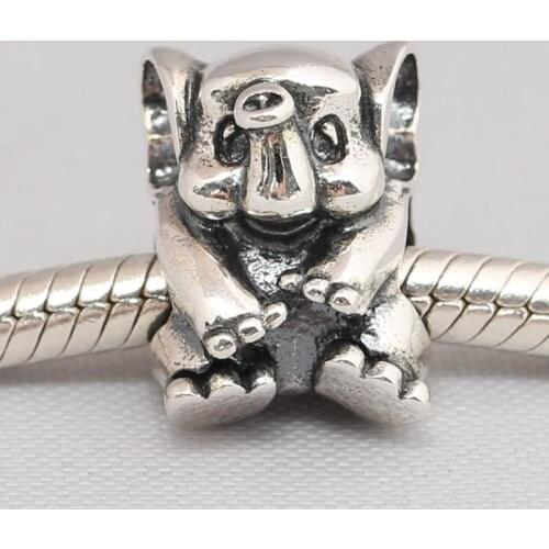 S925 Bead Lucky Elephant Charms fit Lady Bracelet Bangle DIY Jewelry