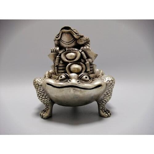Collect China Fine Workmanship Cupronickel Auspicious Wealth The Golden ToadIncense Censer Sculpture Metal Crafts Decoration