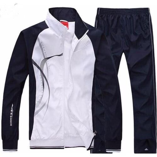 Mens Sportswear Set Autumn Print Basketball training Sport Suit Two pieces Jacket+Pant Sweatsuit Male Brand Clothing Tracksuit