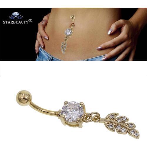 Starbeauty 1Pc Tree Pendant Silver Plated Long Dangle Round Rhinestone Navel Belly Ring Piercing Jewelry rhinestone navelring