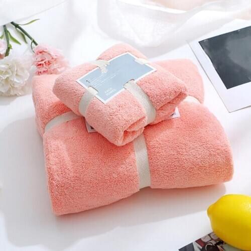 Super Soft Absorbent Towels Microfiber Coral Velvet Large Towels Household Towels Bath Towels Two-Piece Bathroom Supplies